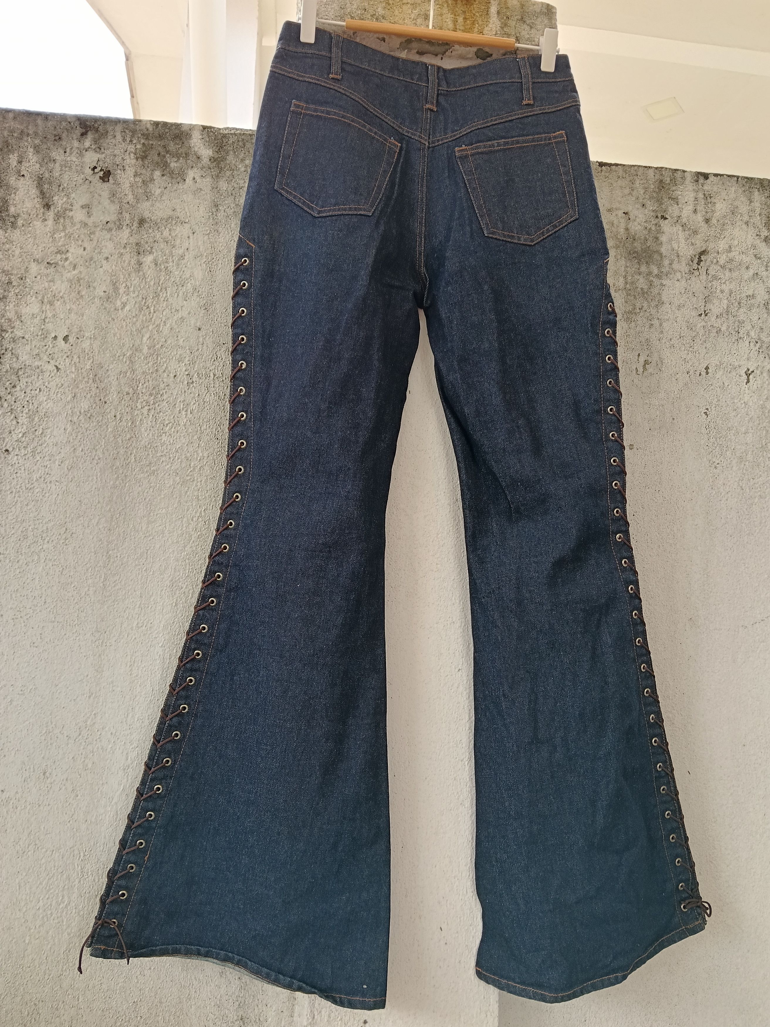 Japanese Brand 💥 Fifty's Campany Lace Up Wide Leg Denim💥 Size US 30 / EU 46 - 10 Thumbnail