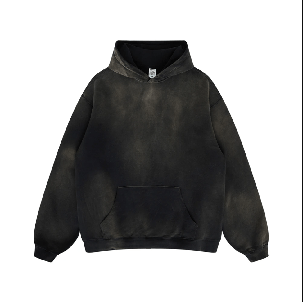 image of Stonewashed Tie-Dyed Heavy Cotton Fleece Hoodie Stone Washed, Men's (Size Large)