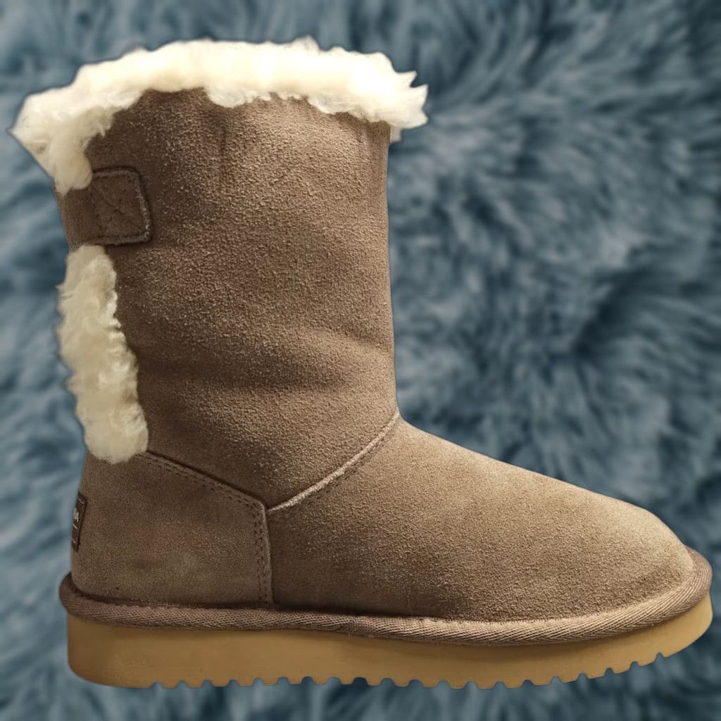 Vintage Koolaburra By Ugg Snow Boots Womens US 5 Gray White Sheepskin Mid-Calf 1020158 NWOB Size 5 Womens Snow Boot Size US 5 / IT 35 - 1 Thumbnail