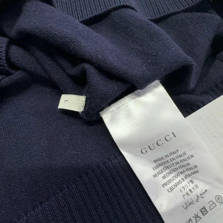 Gucci Gucci Gucci Bee Pattern V-Neck Wool Knit Sweater -2506 Size US L / EU 52-54 / 3 - 4 Thumbnail