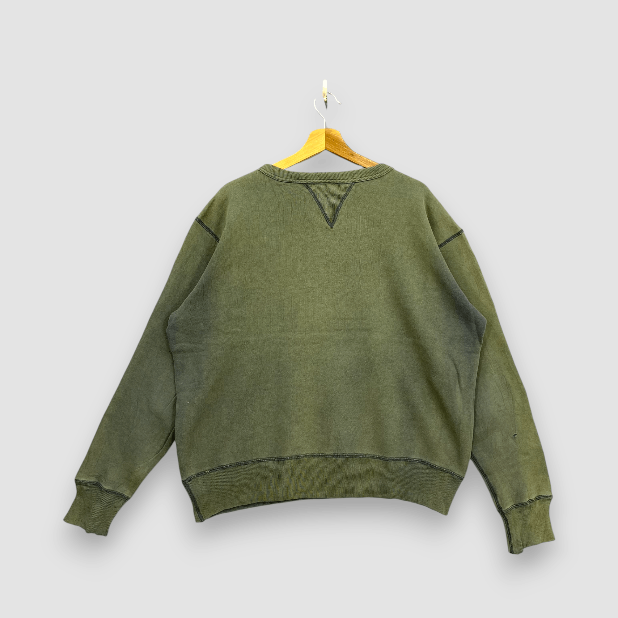 Japanese Brand Vintage 80s Hinoya Jumper Double V Stitch Faded Sweater Size US XL / EU 56 / 4 - 2 Thumbnail