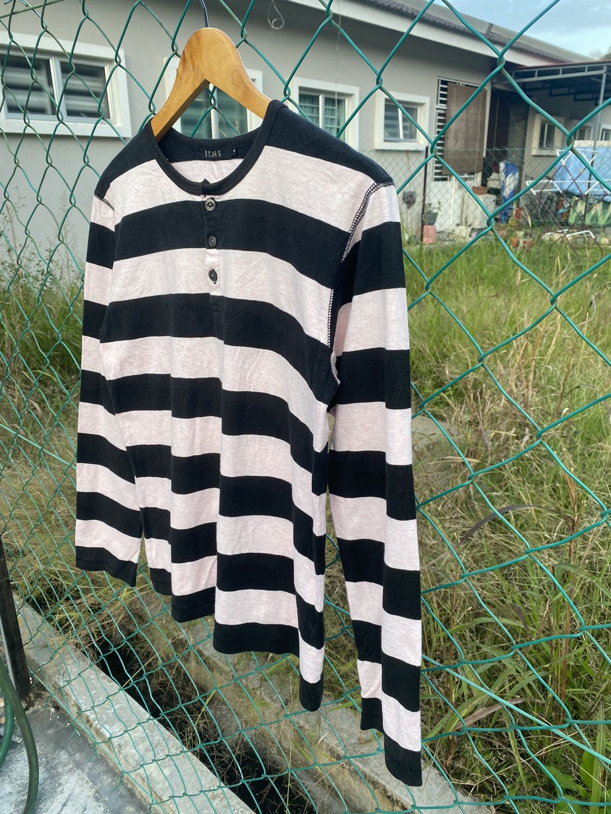 Beams Plus × Japanese Brand BEAMS Breton Striped Henleys Kurt Cobain Style Size S / US 4 / IT 40 - 4 Thumbnail