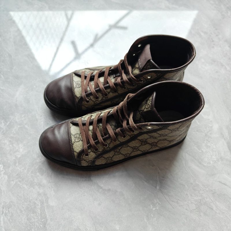Gucci Gucci High-Top Sneakers with Double G Design 0079 Size US 8 / EU 41 - 1 Thumbnail