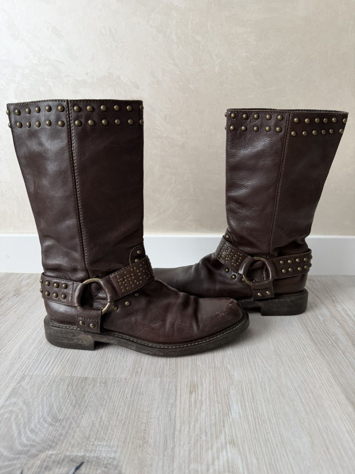 Moschino Vintage Italian AS 98 Rick Owens Style Leather Cowboy Boots Size US 8 / EU 41 - 1 Thumbnail
