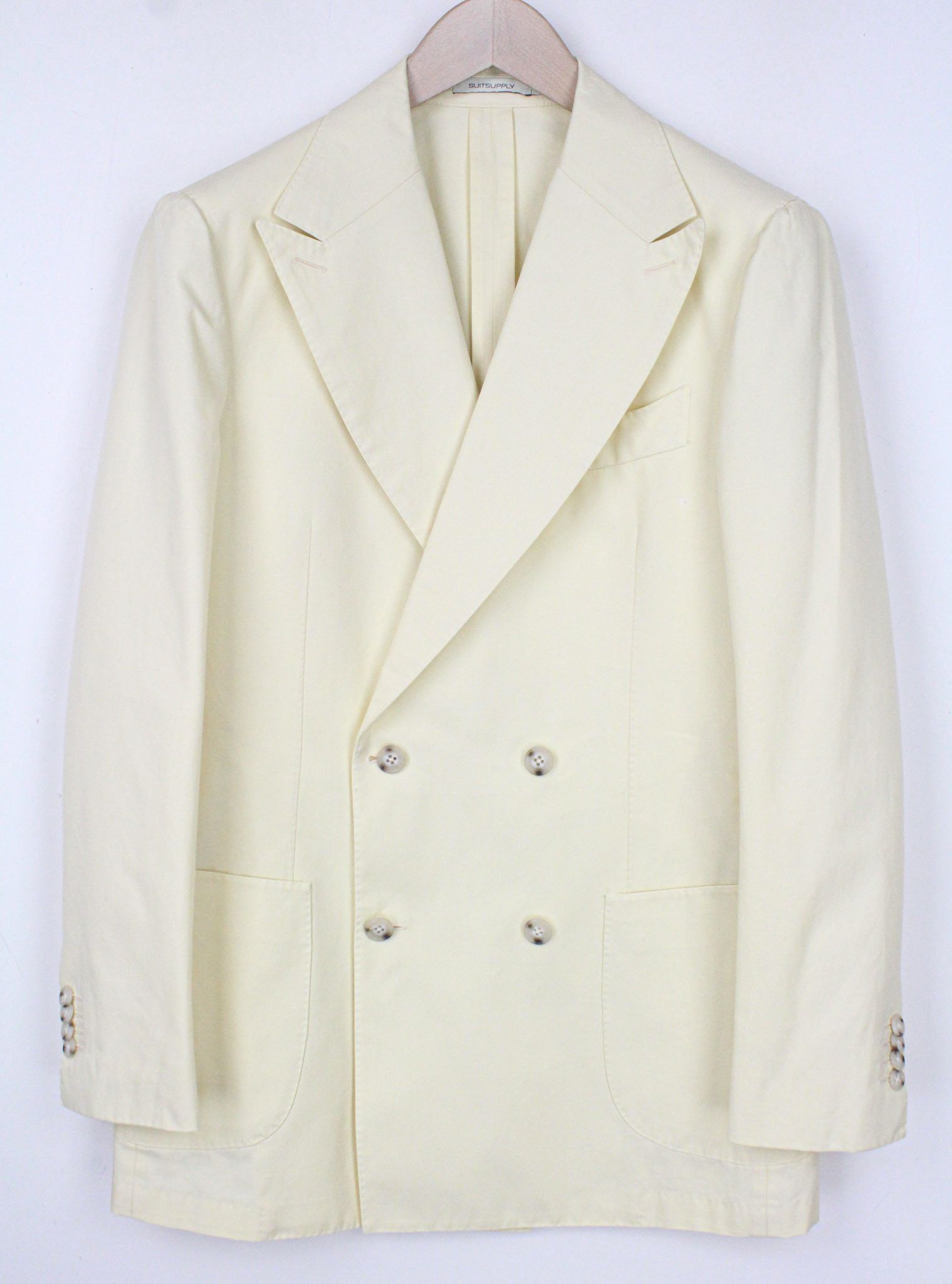 Suitsupply HAVANA UK38R Yellow 2-Piece Two-Row Slim Unlined 72252 Size 38R - 4 Thumbnail