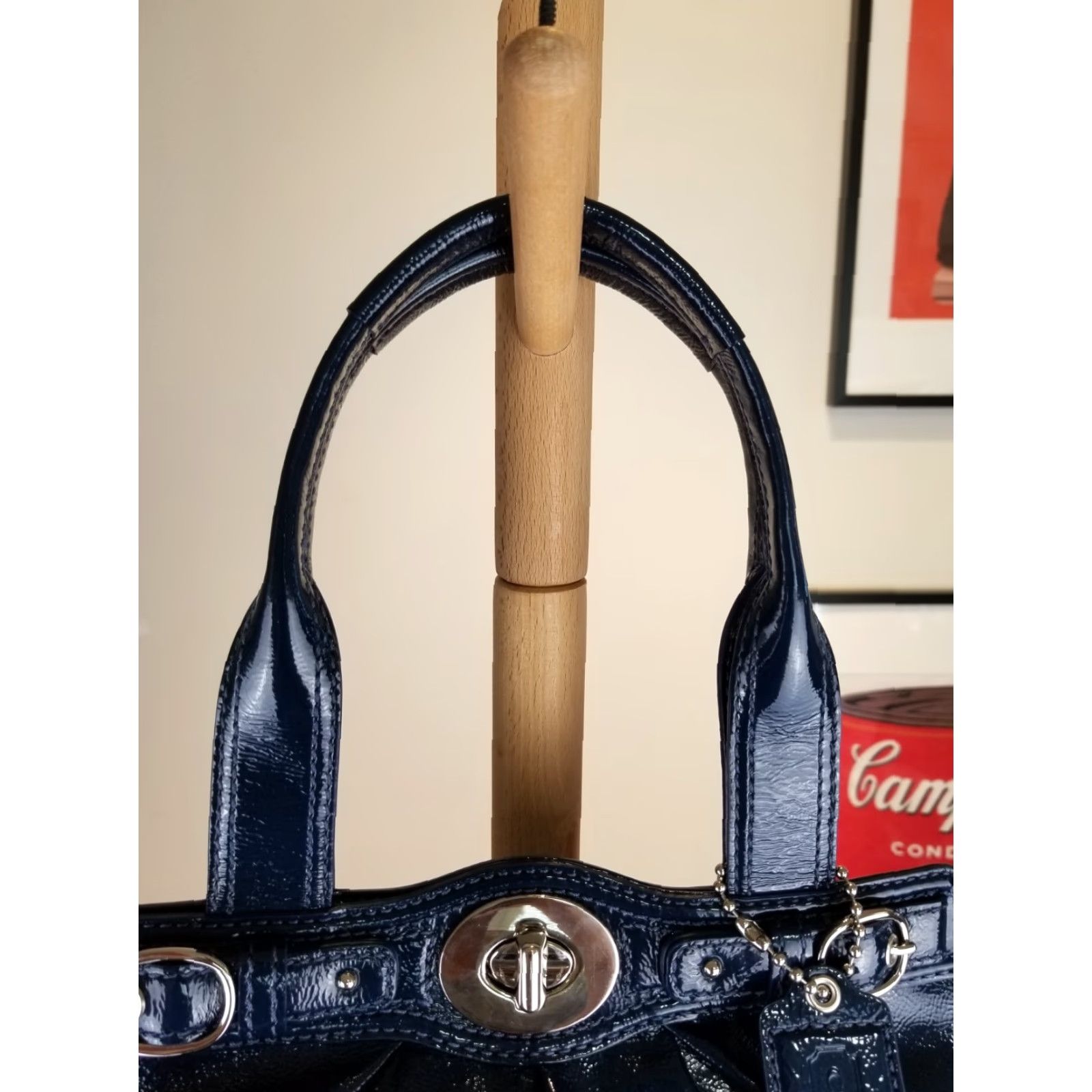 Coach VINTAGE COACH NAVY LEATHER SHOULDER HAND BAG SZ 15'X10'X4' 13926 Size ONE SIZE - 5 Thumbnail