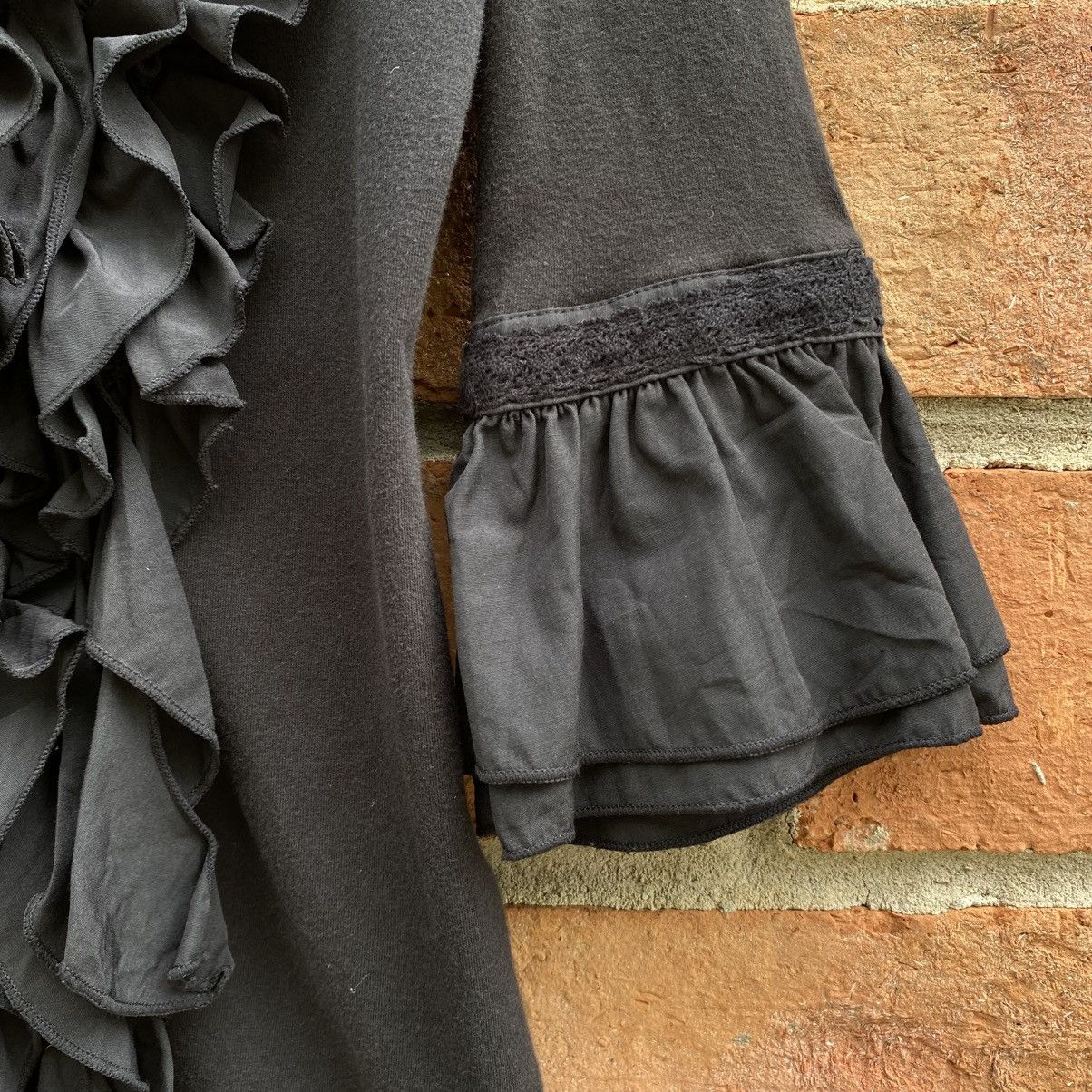 Designer × Japanese Brand Cook jeans Y2K Punk Black Ruffle Fitted Blouse Size M / US 6-8 / IT 42-44 - 13 Thumbnail
