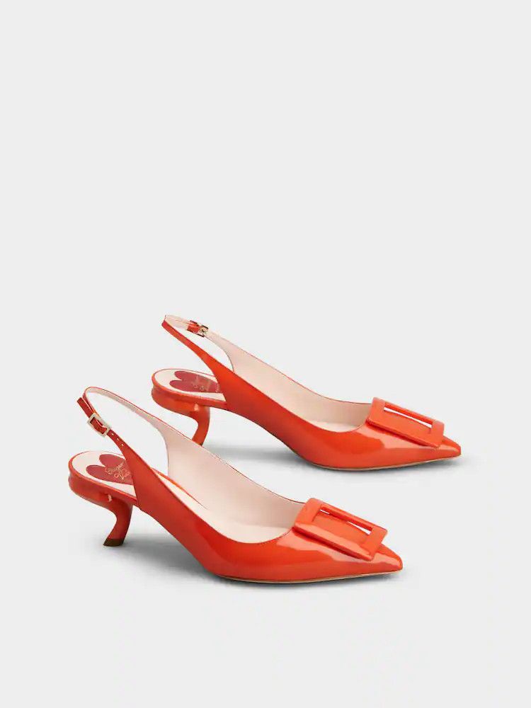 Roger Vivier o1s22i1n0824 Slingback Virgule Pumps in Red Size US 7 / IT 37 - 2 Thumbnail