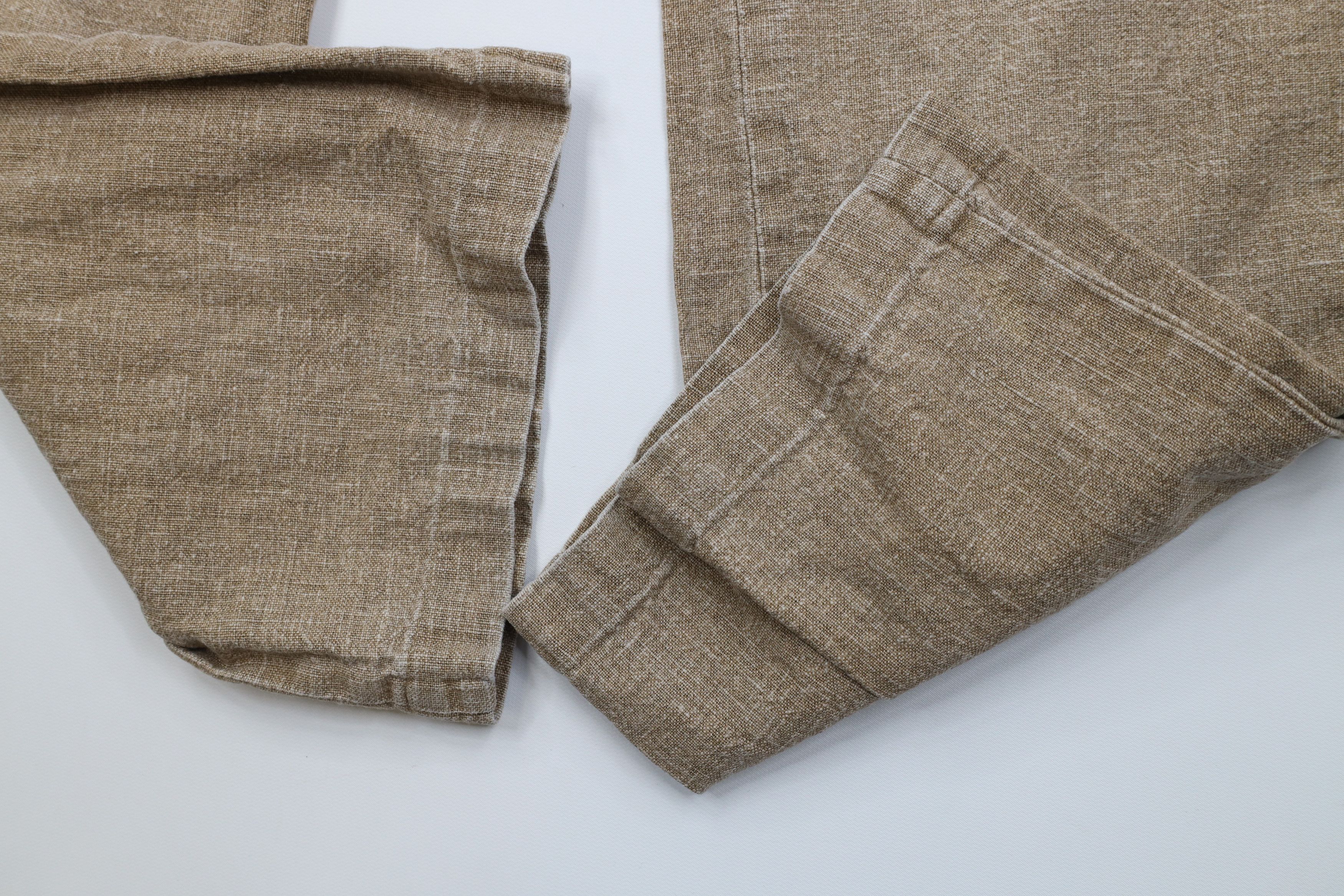 Vintage Vintage 90s Y2K Streetwear Linen Wide Leg Cargo Pants Beige Size US 31 - 6 Thumbnail