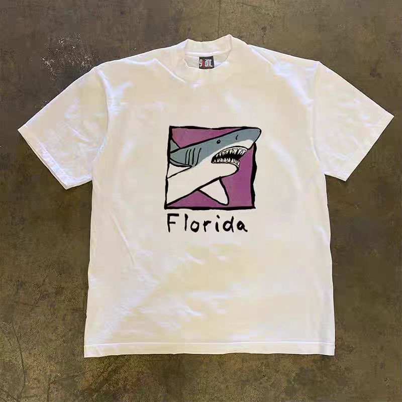 Japanese Brand × Vintage Shark pattern loose vintage cotton tee Size US L / EU 52-54 / 3 - 1 Thumbnail