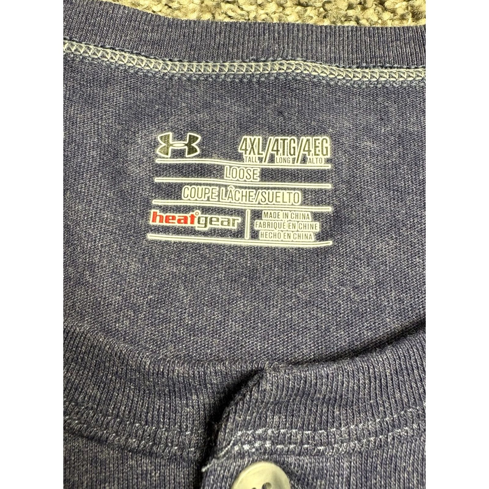 Under Armour VINTAGE Under Armour Henley Shirt Mens 4XL Tall Blue Heatgear Loose Tagless Size US XXL / EU 58 / 5 - 4 Thumbnail