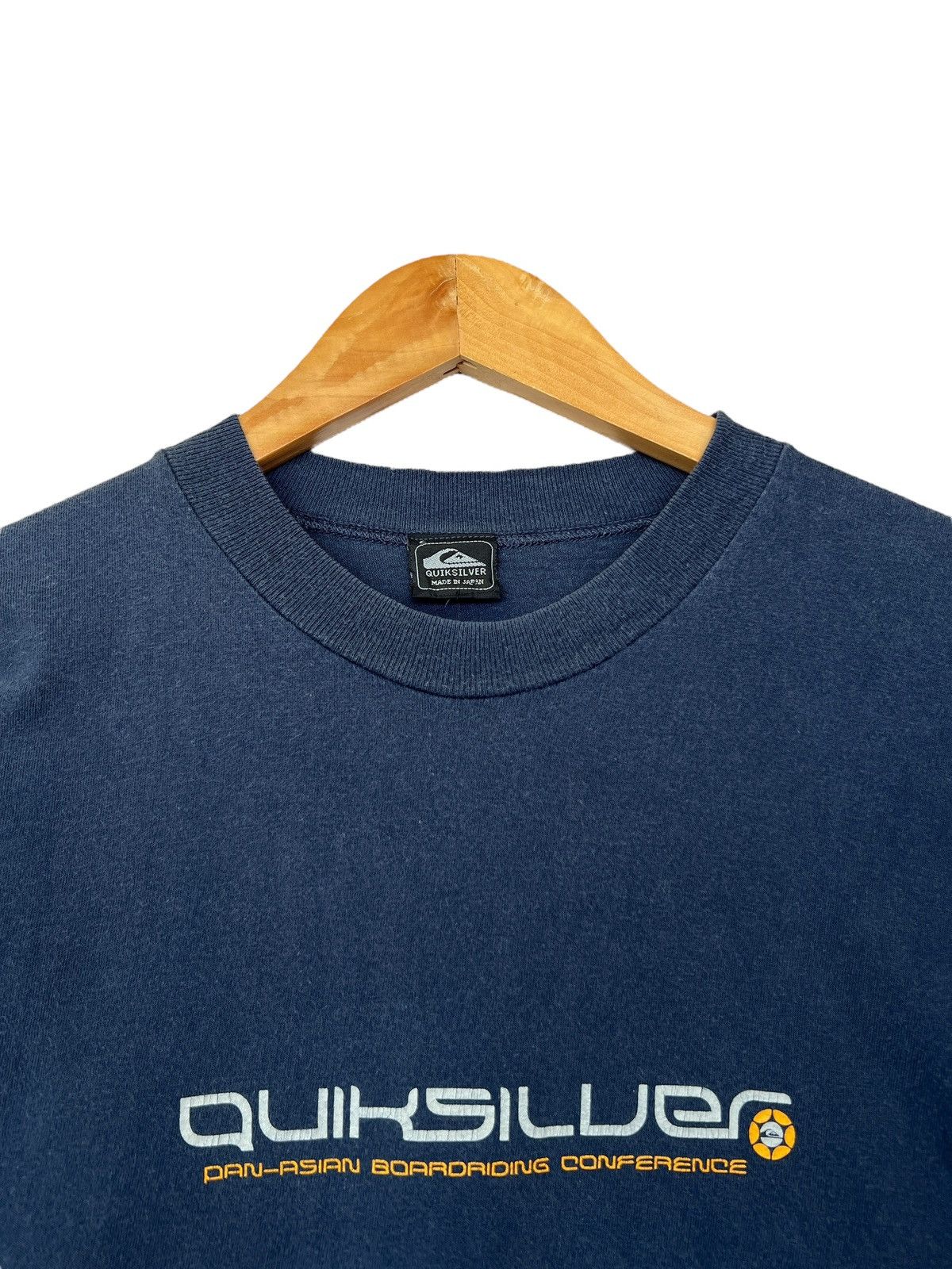 Quiksilver Vintage 90s Quiksilver Spellout Navy Tees Skate Surf Tees Size US M / EU 48-50 / 2 - 4 Thumbnail
