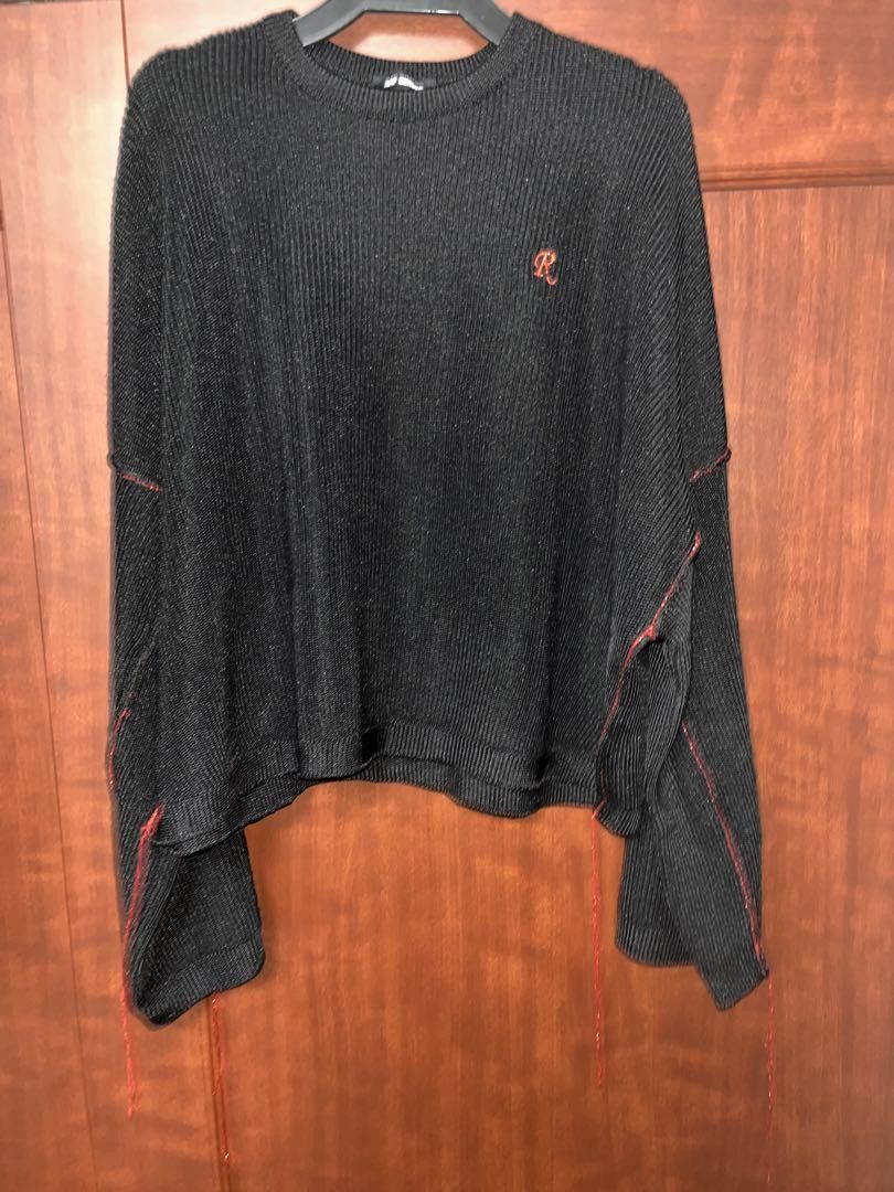 Raf Simons Inside-out Cropped Drop Shoulder Knit Sweater Size US M / EU 48-50 / 2 - 1 Thumbnail