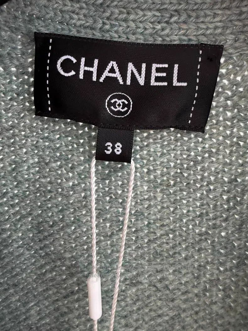 Chanel Chanel Mint green khaki striped lotus leaf sleeve knitted Size XS / US 0-2 / IT 36-38 - 4 Thumbnail