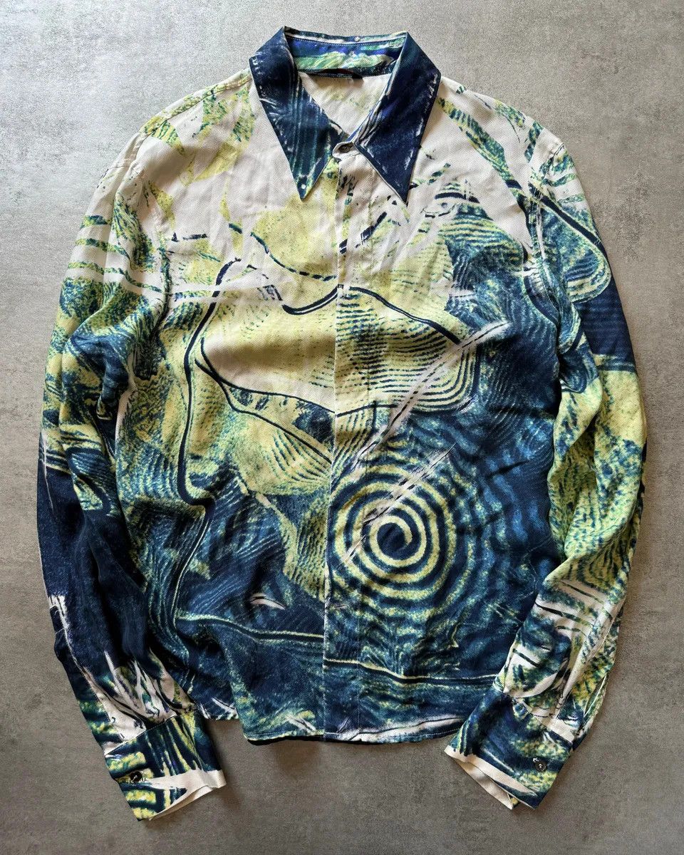 Roberto Cavalli × Vintage AW2001 Roberto Cavalli Psychadelic Shirt Size US M / EU 48-50 / 2 - 4 Thumbnail