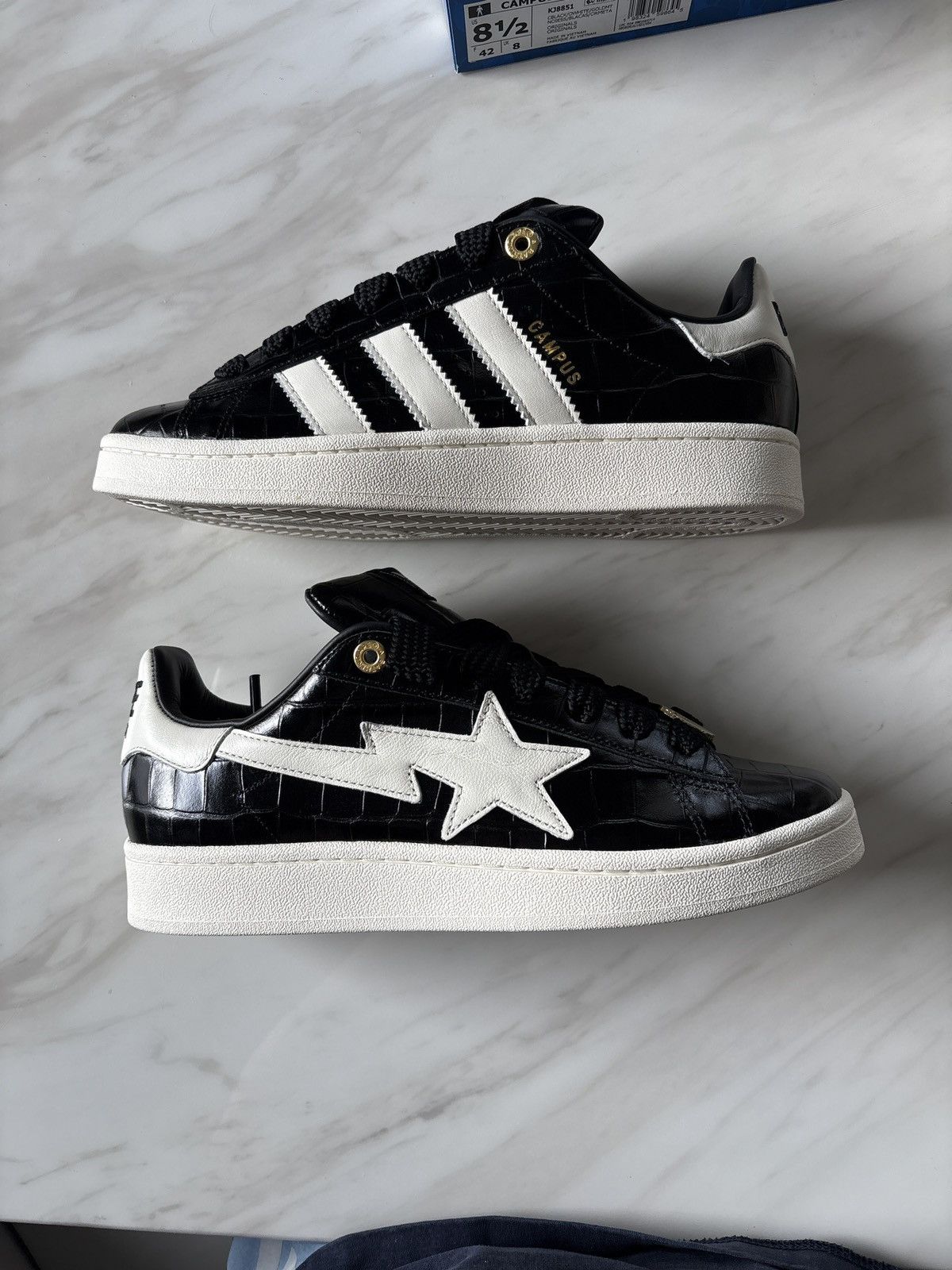 Adidas Adidas Campus Bape World Cup Black White Size US 8.5 / EU 41-42 - 2 Thumbnail