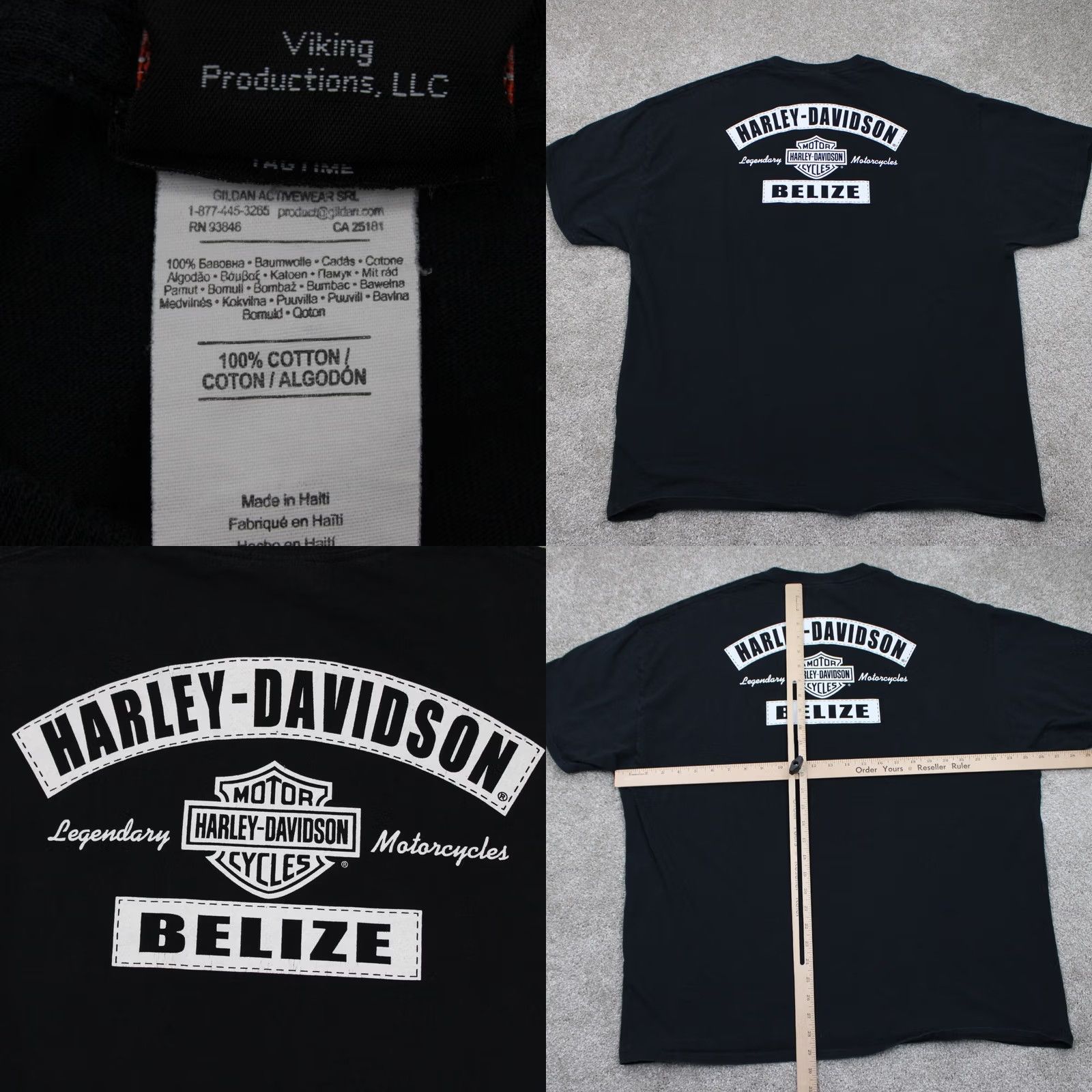 Harley Davidson Harley-Davidson Belize Shirt Mens 2XL Black Graphic Cotton S/S Double Sided T-Shirt Size US XXL / EU 58 / 5 - 8 Thumbnail