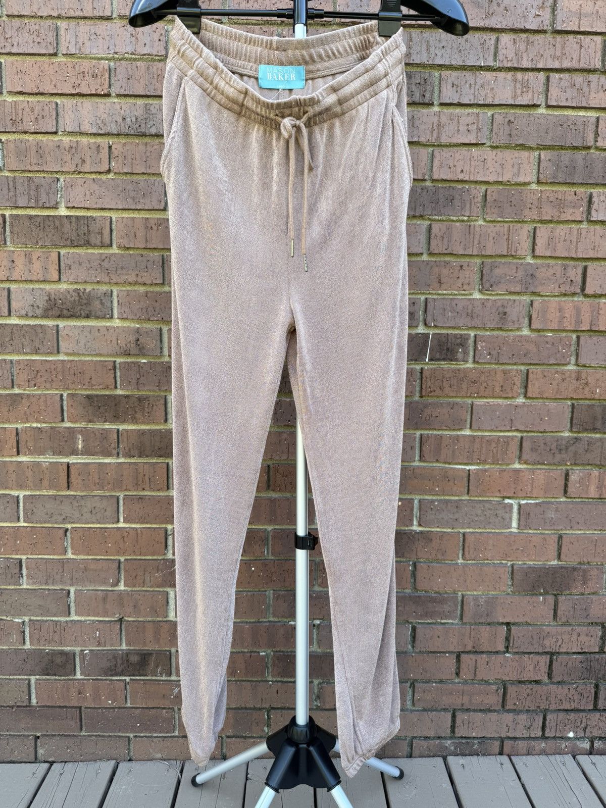 Other Mason Baker Drawstring Jogger Pants Khaki Stretch Large Size 29" - 1 Thumbnail