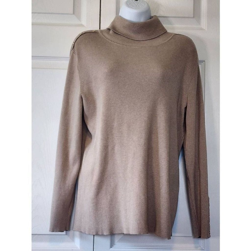 Calvin Klein Calvin Klien Fuzzy Tan Sweater Size XL / US 12-14 / IT 48-50 - 2 Thumbnail