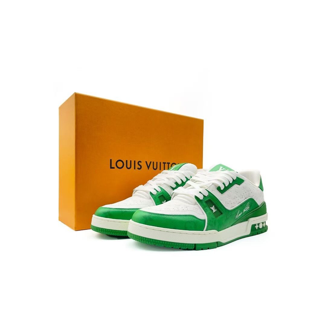 Louis Vuitton Louis Vuitton Trainer #54 Signature White & Green Sneakers Size US 9 / IT 39 - 5 Thumbnail