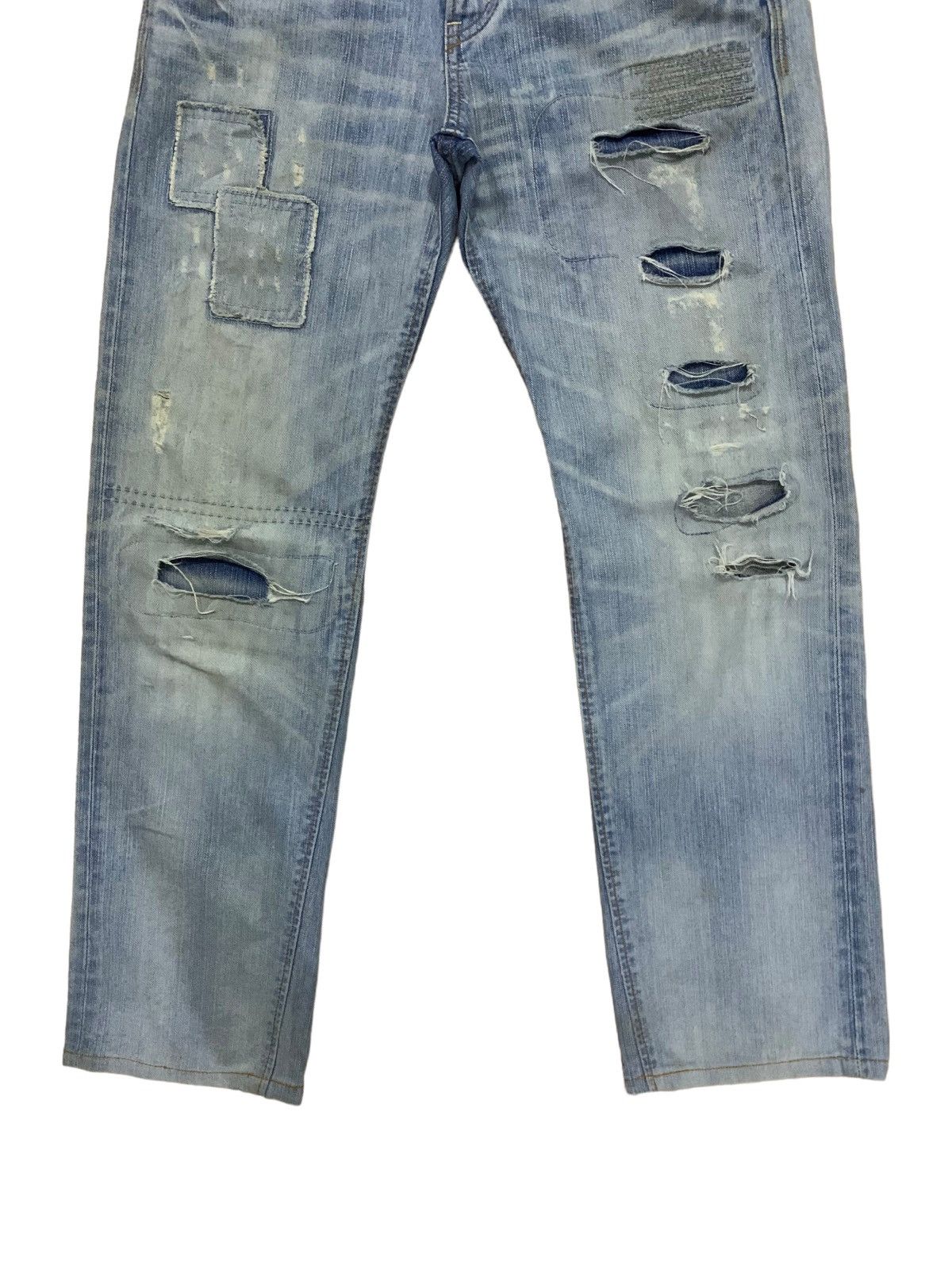 Edwin × If Six Was Nine × Margaret Howell Edwin EV Blue Mud Wash Style Kapital Patches Distress Jeans Size US 31 - 3 Thumbnail