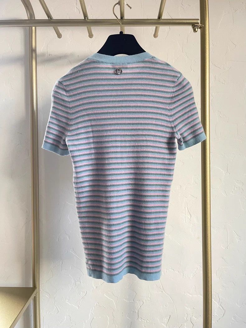 Chanel Chanel 25b Chanel Women's Blue and Pink Short Sleeves Size XS / US 0-2 / IT 36-38 - 2 Thumbnail