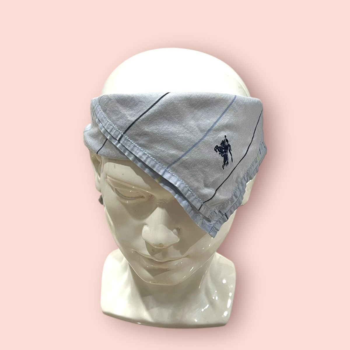 Burberry × Designer VINTAGE BURBERRYS LIGHT BLUE PLAID BANDANA/HANDKERCHIEF Size ONE SIZE - 10 Thumbnail