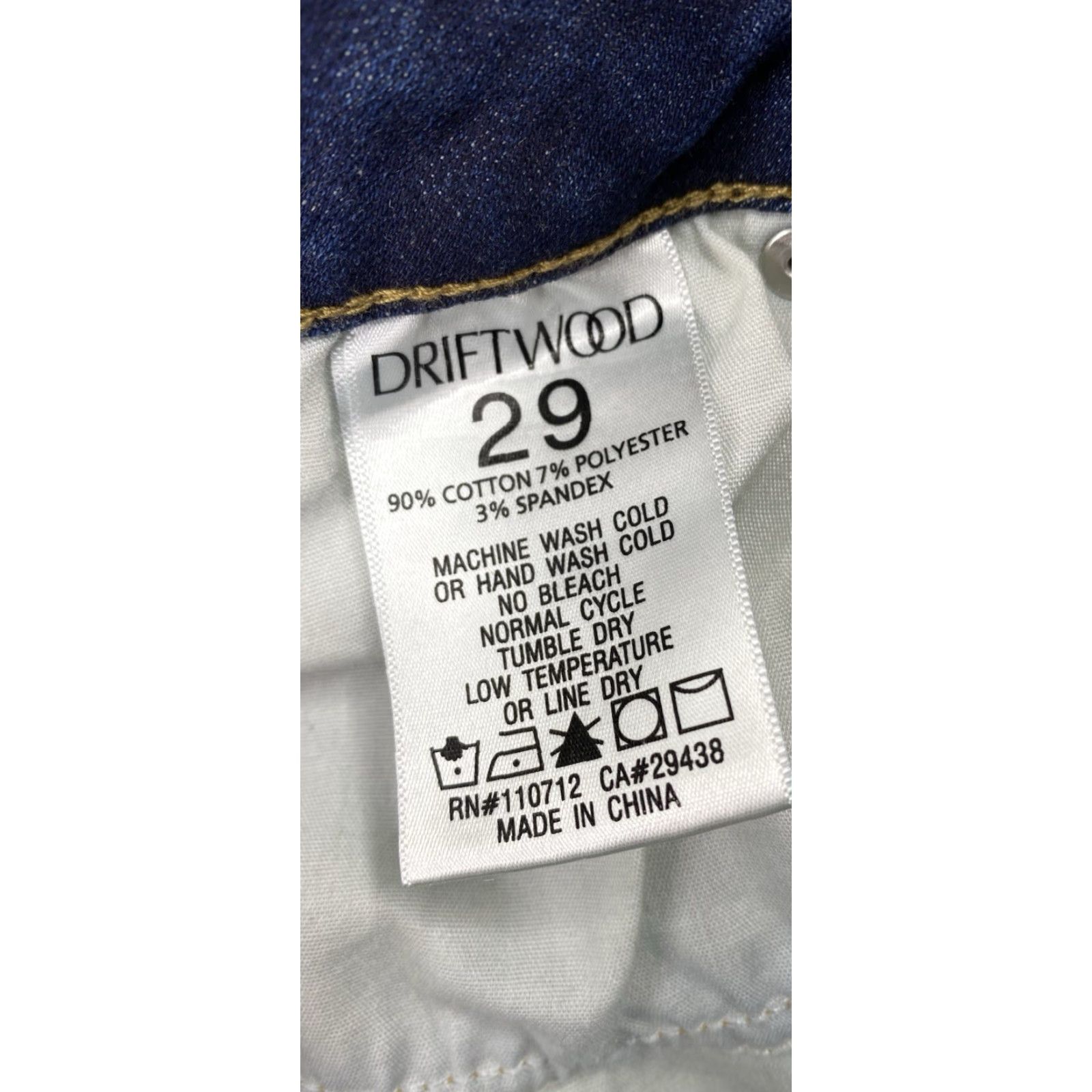 Vintage Driftwood Jackie High Rise Jeans Womens 29 Aztec Embroidered Skinny Stretch Denim Jeans Blue Geometric Bohemian 90s style Womens Size 29" - 6 Thumbnail
