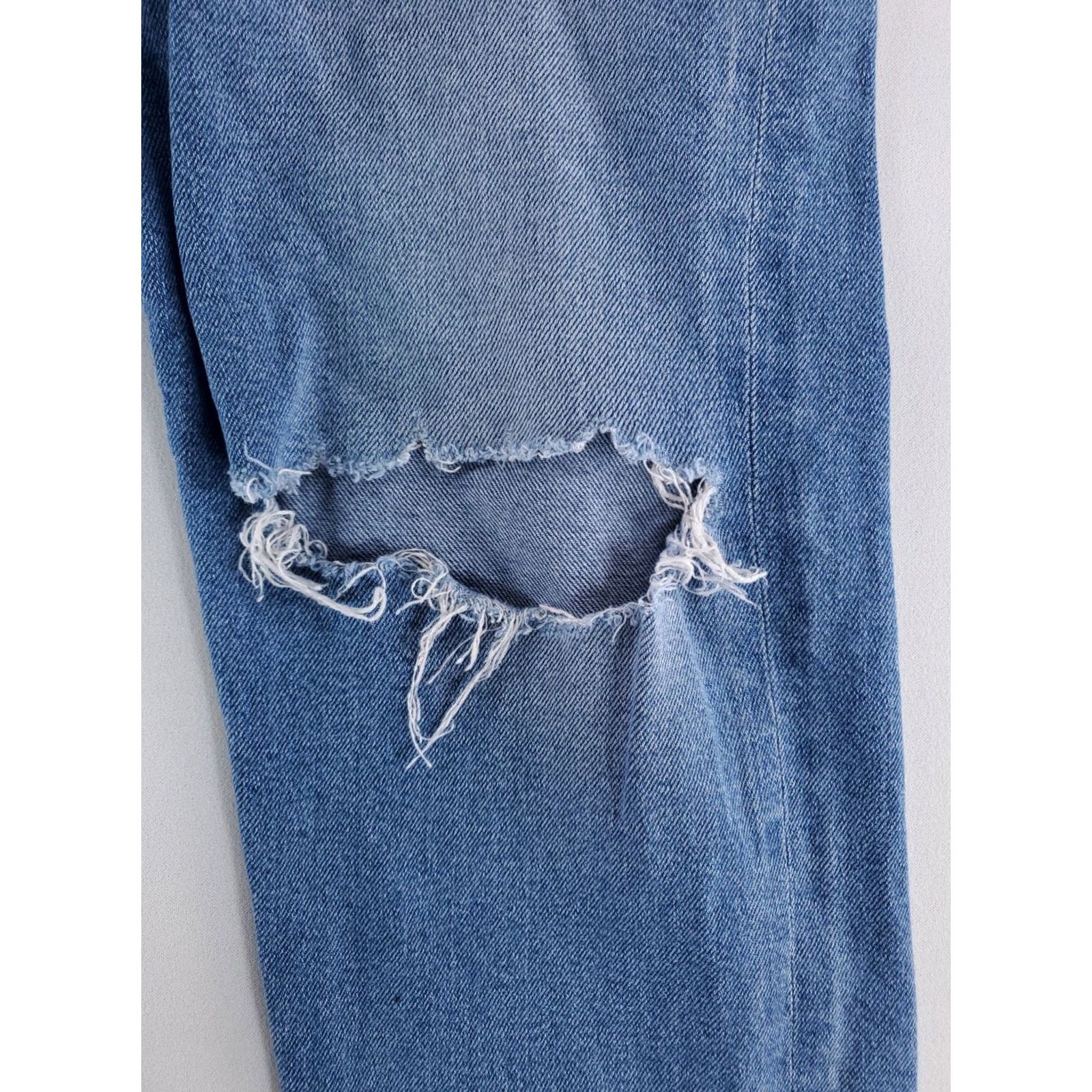 Agolde AGOLDE Jeans Distressed Made USA Womens 32 Straight Blue 32 x 31 Actual Women Jeans Size 32 - AGOLDE Distressed Jeans Womens 32 Blue Straight Made USA Size 24" / US 00 / IT 34 - 2 Thumbnail