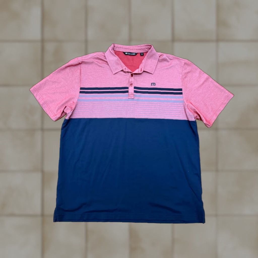 TravisMathew Travis Mathew Mens Polo XXL Red Navy Golf Stretch Shirt Polo Mens XXL Red Navy Golf Stretch Shirt Size US XL / EU 56 / 4 - 1 Thumbnail