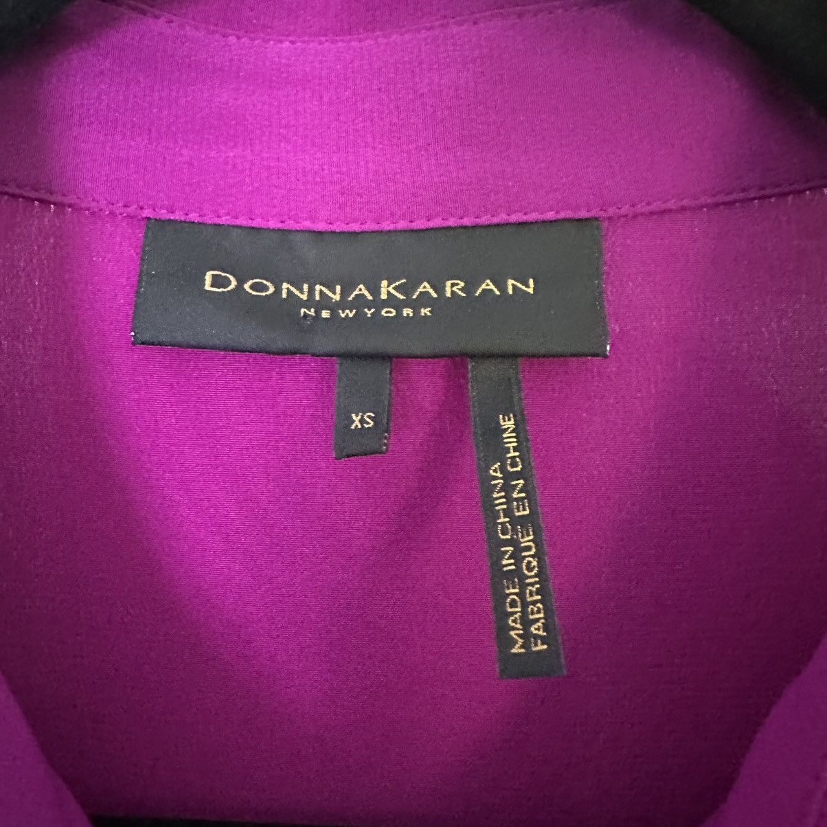 Donna Karan Donna Karan New York Women’s 100% Silk Purple Blouse XS Size XS / US 0-2 / IT 36-38 - 2 Thumbnail