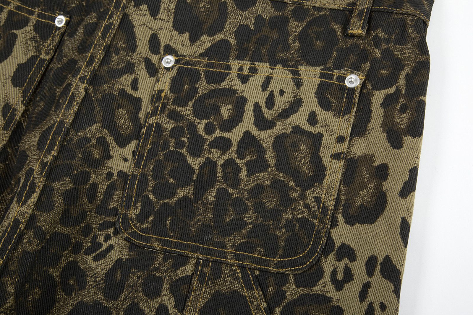Japanese Brand Double knee Carpenter leopard Print jeans Size US 36 / EU 52 - 6 Thumbnail