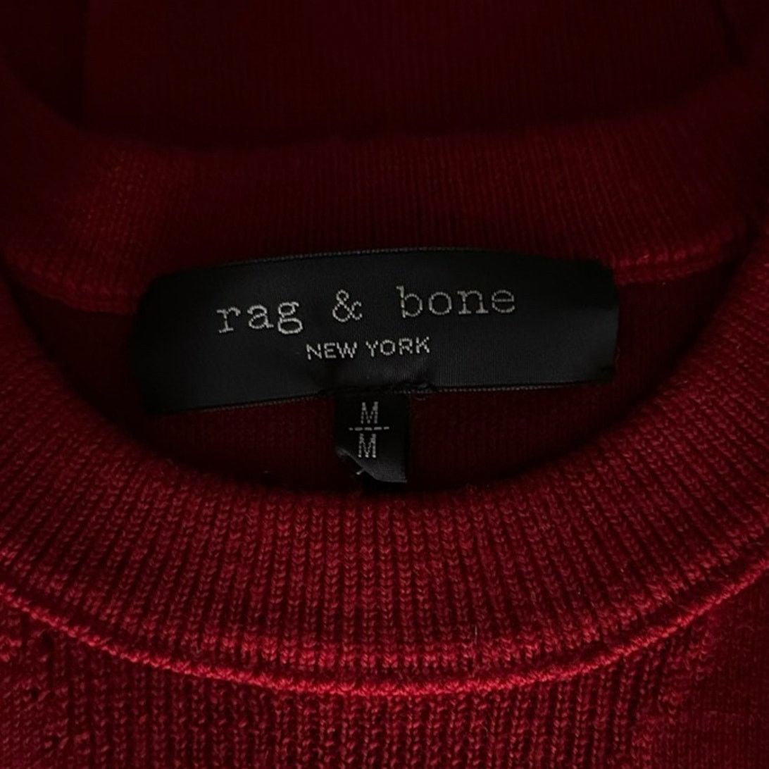 Rag & Bone York Poppy Red Knit Pullover Sweater M Wool Blend Crewneck Size US M / EU 48-50 / 2 - 2 Thumbnail