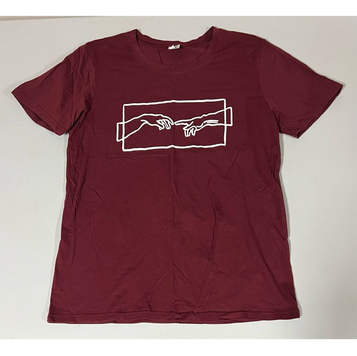 Japanese Brand Red ‘Hands of God by Michelangelo’ T-Shirt Top Tee Size M 🤍 Size US M / EU 48-50 / 2 - 1 Thumbnail