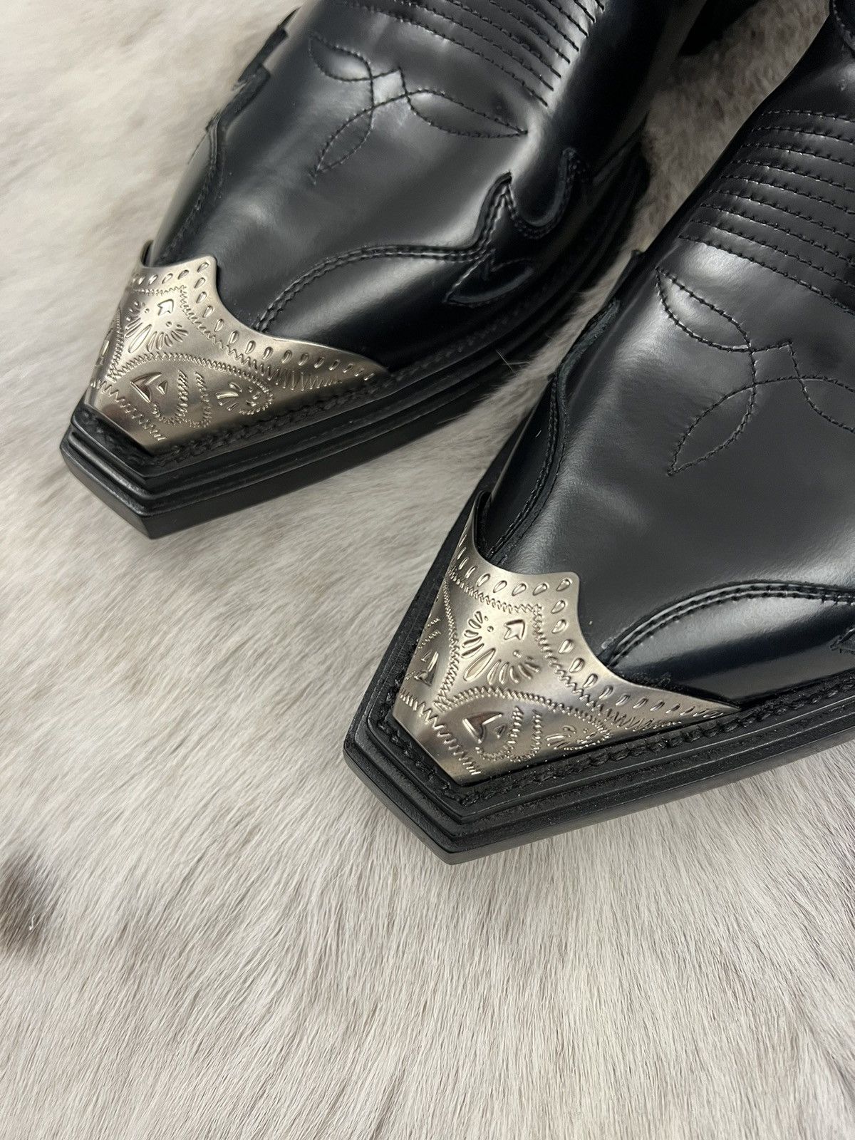 Balenciaga 🚨 Cowboy Balenciaga Santiag Boots - Black Leather Size US 8 / EU 41 - 7 Thumbnail