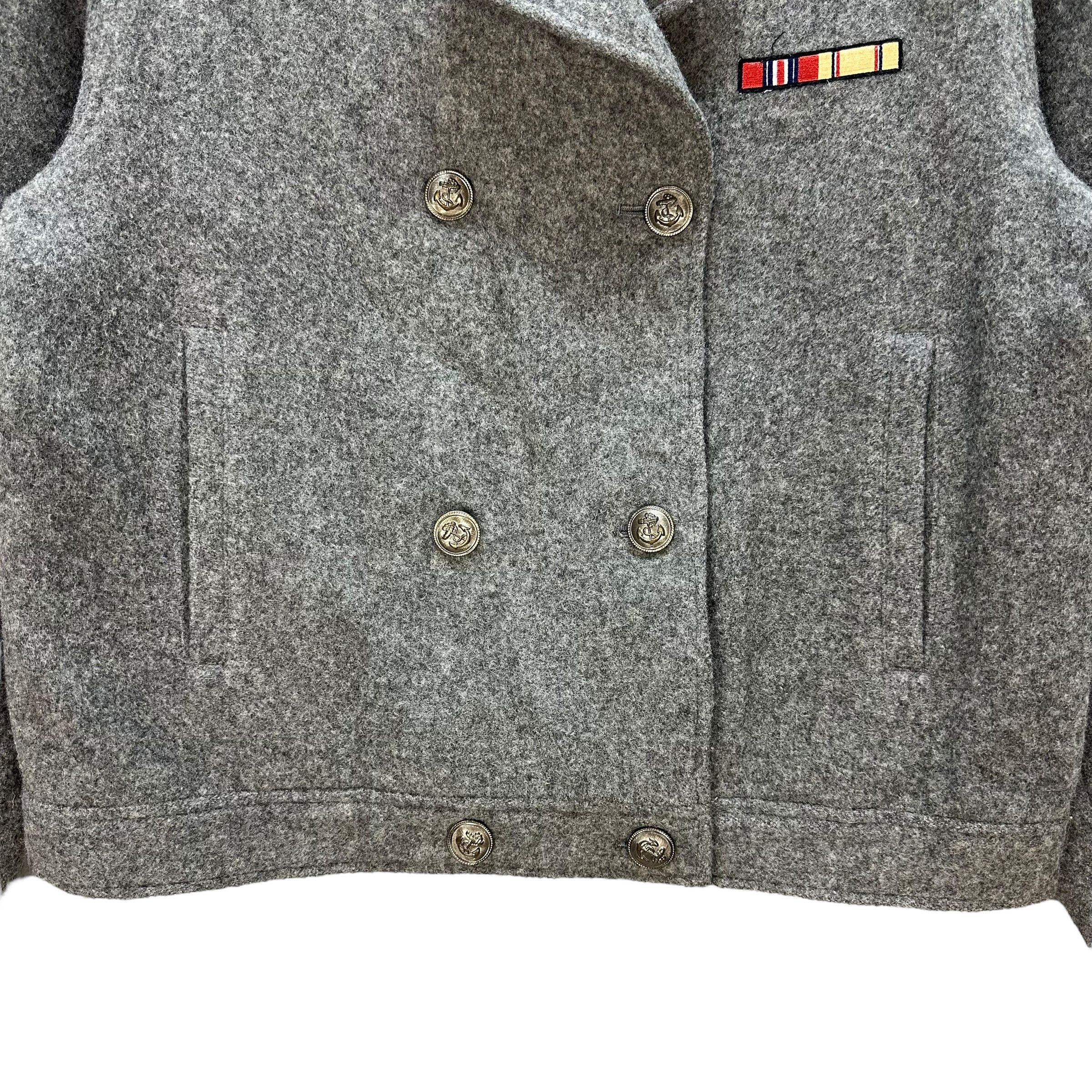 McGregor MCGREGOR Double Breasted Gray Wool Crop Coat #A37-0840 Size L / US 10 / IT 46 - 4 Thumbnail