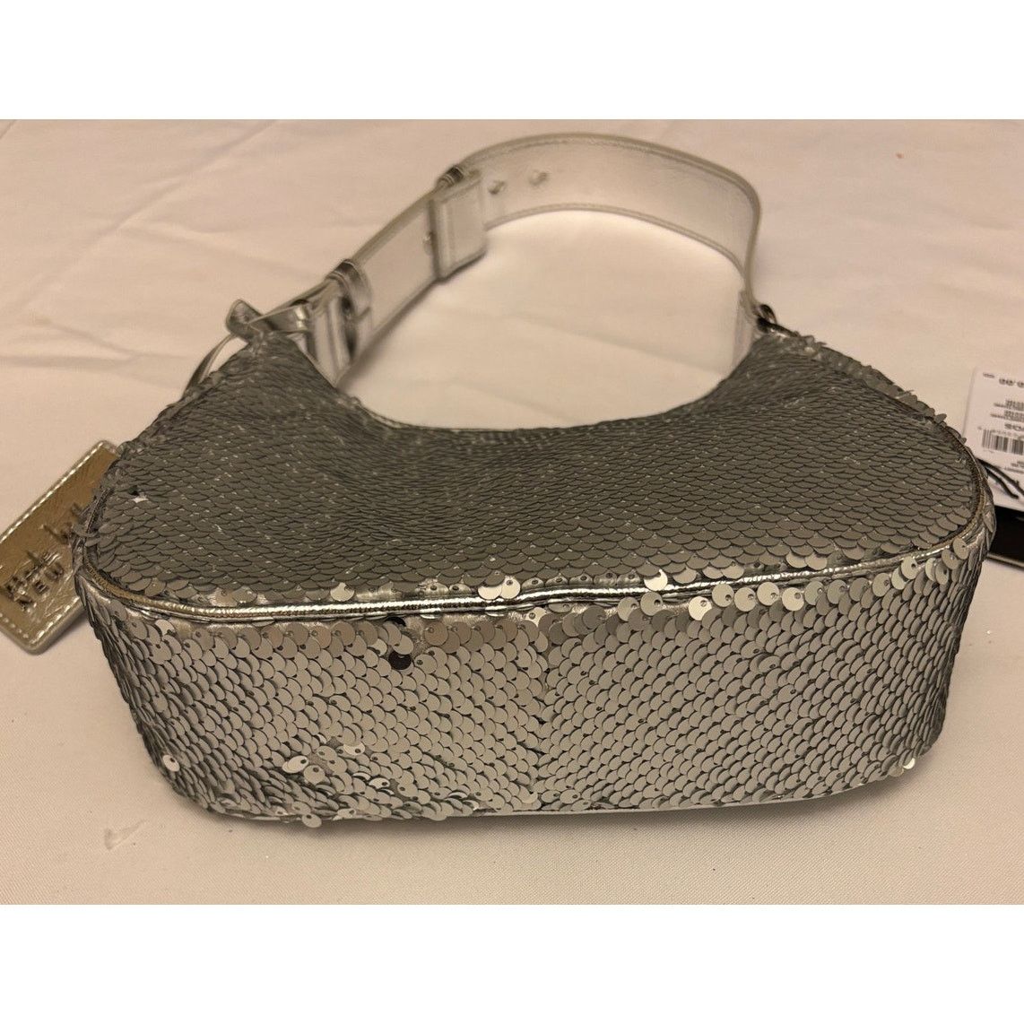 Nicole Miller NICOLE MILLER Bag Rows of Matte Silver Sequins | Purse | NWT Size ONE SIZE - 4 Thumbnail