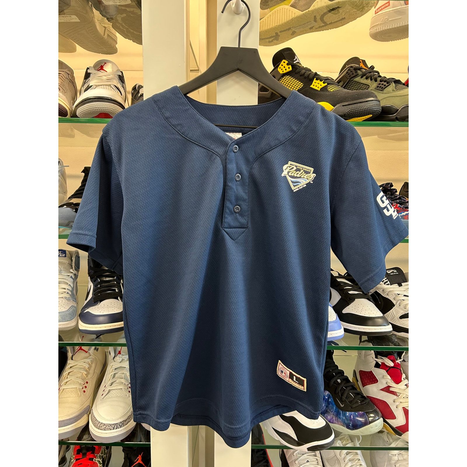 MLB San Diego Padres navy blue mesh henley jersey L B15 Size US L / EU 52-54 / 3 - 1 Thumbnail