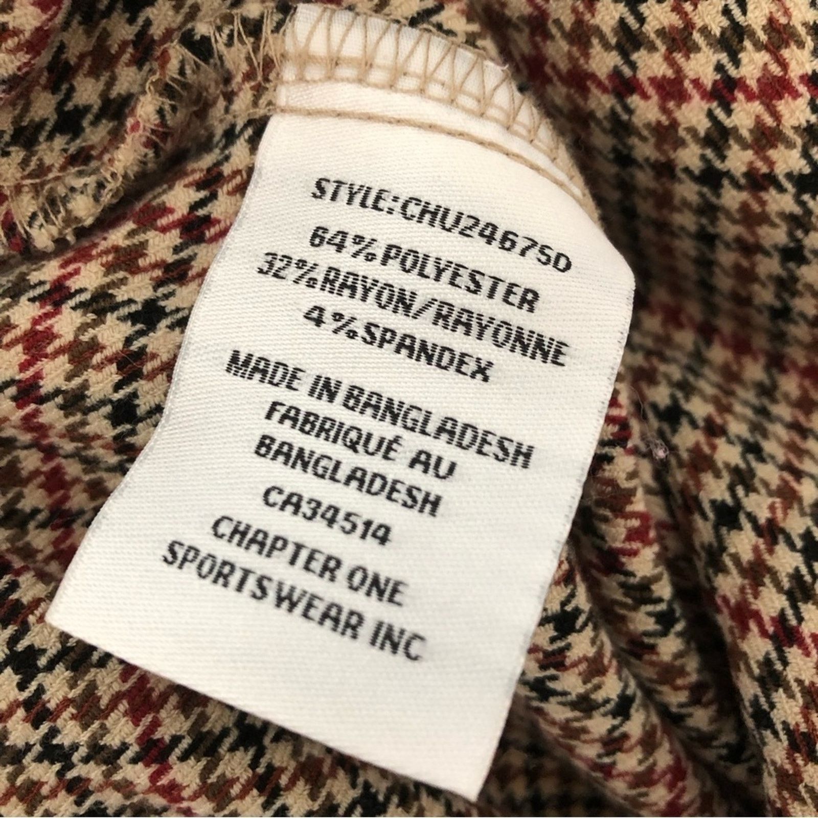 Chapter C by One Chapter One Sportswear Red Plaid Trouser Pants Size 30" / US 8 / IT 44 - 6 Thumbnail