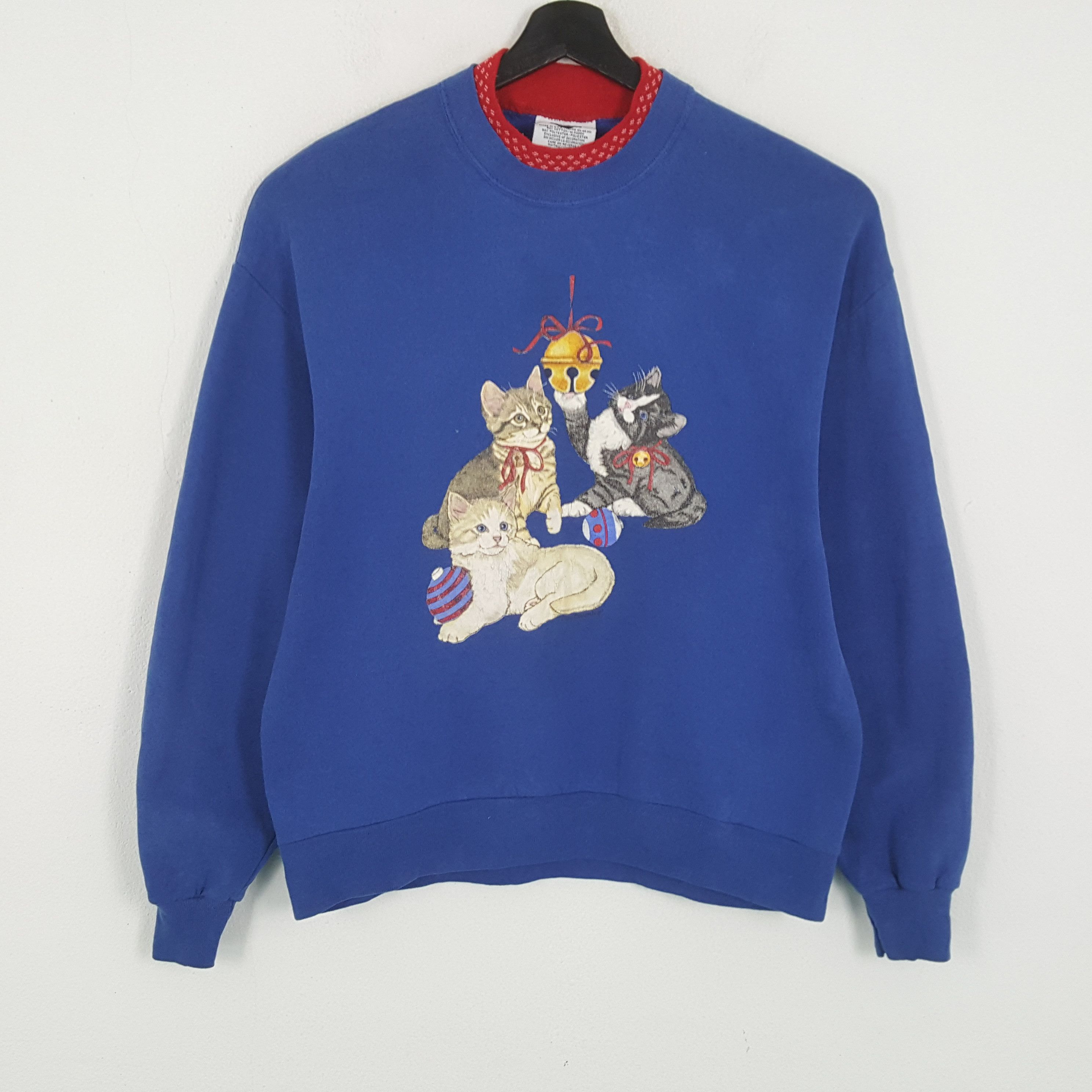 Vintage KITTTENS Design Streetwear Style Sweatshirt Size US M / EU 48-50 / 2 - 1 Thumbnail