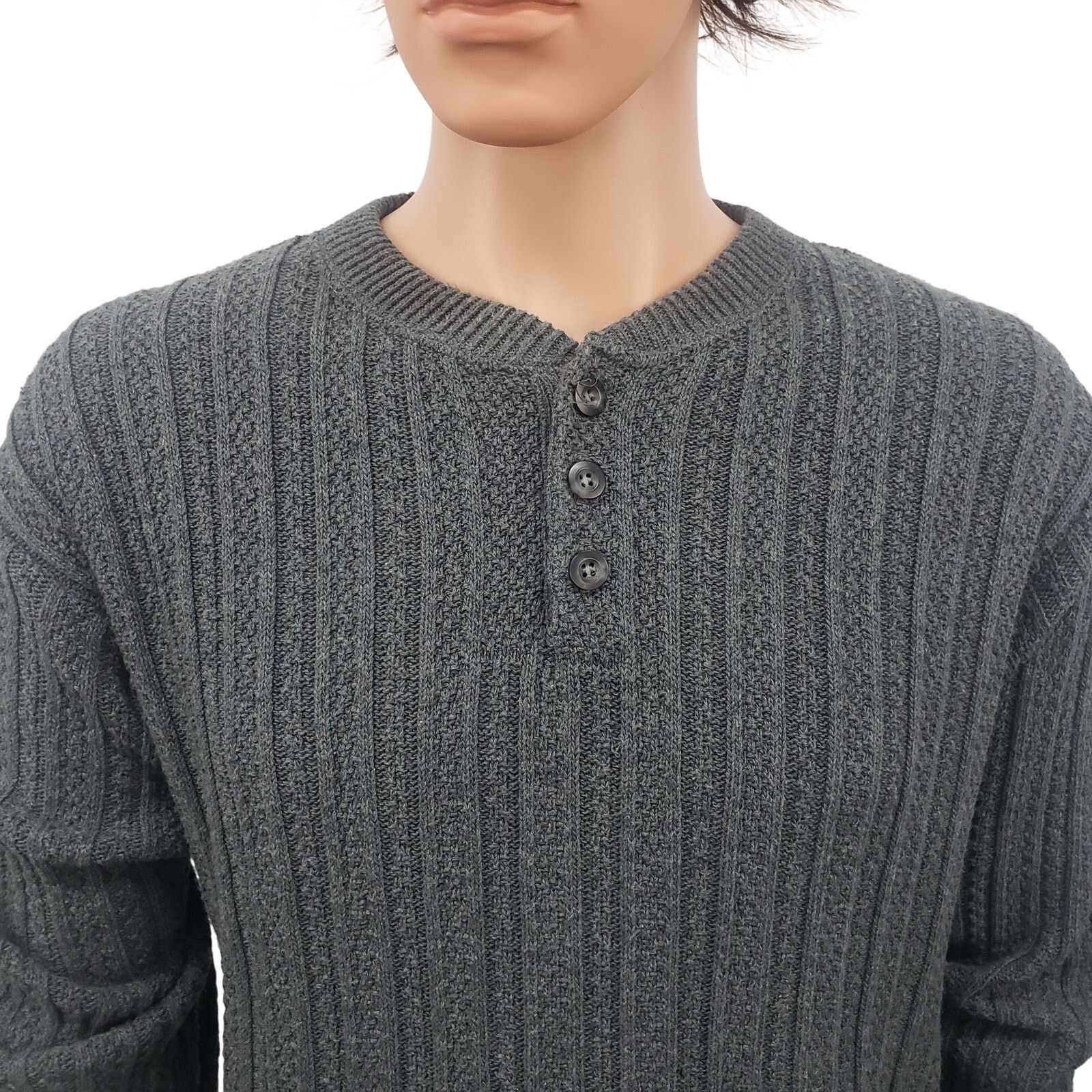 Bill Blass × Vintage Vintage Bill Blass Sweater 90s Hand Framed USA Made Henley Size US XL / EU 56 / 4 - 3 Thumbnail