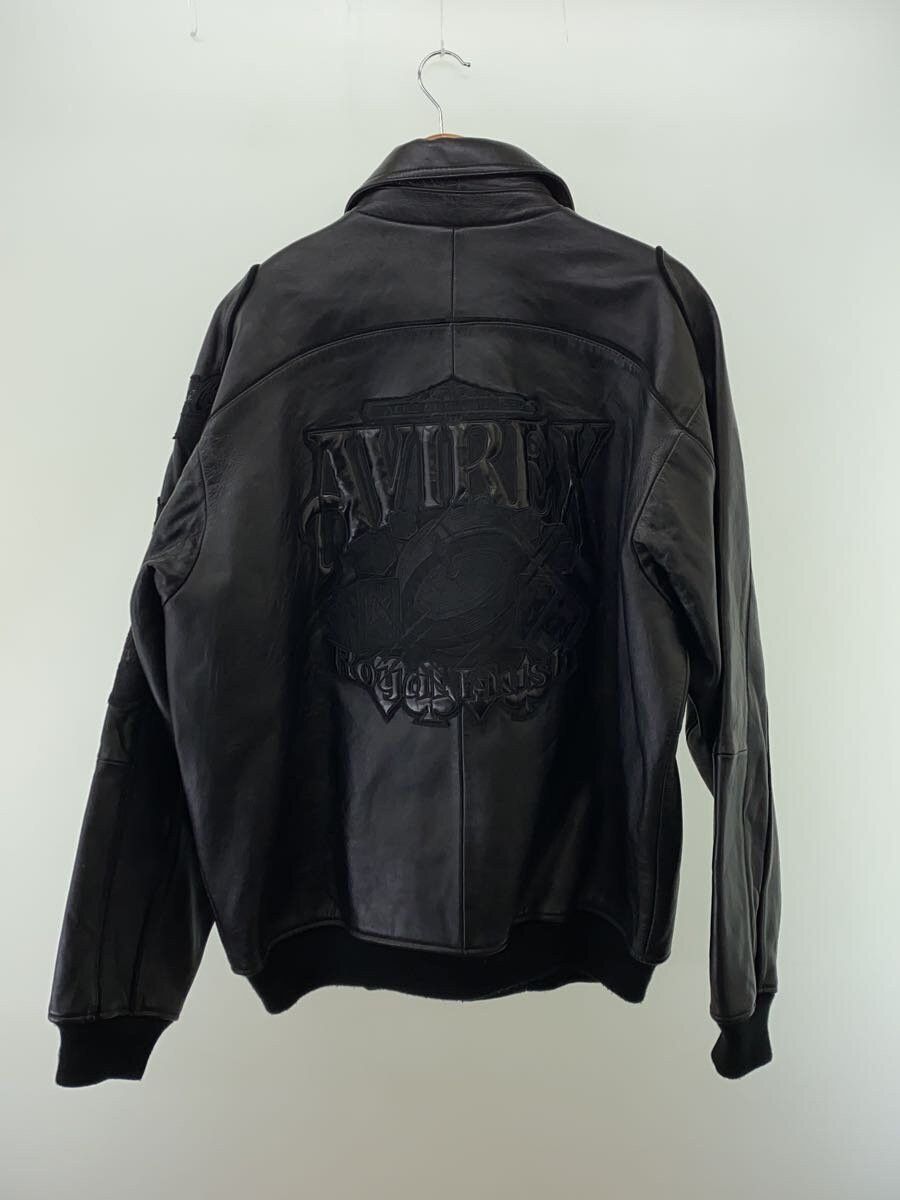 Avirex Plain Sheep Leather Jacket Blouson Black