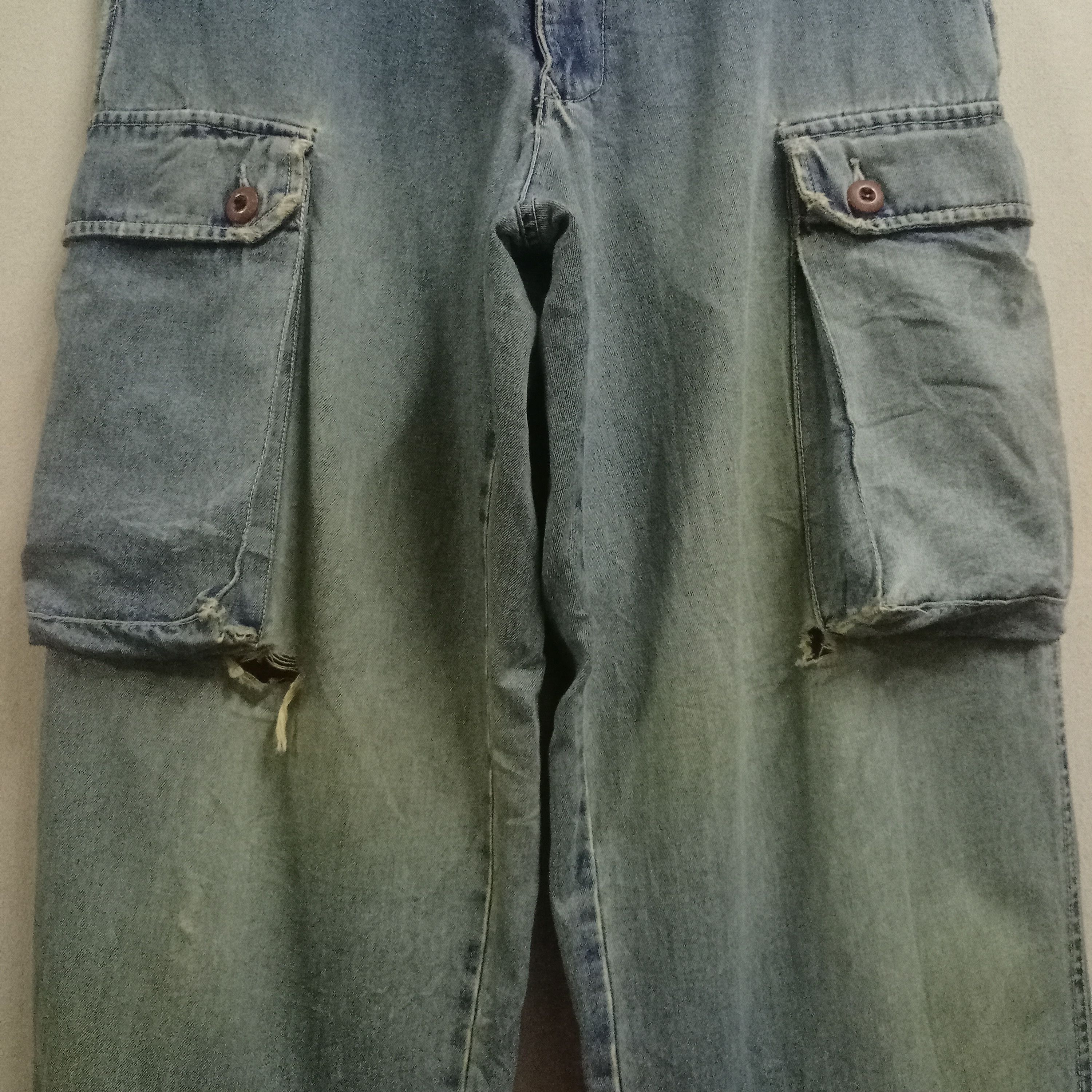 Japanese Brand Vintage Japanese Mud Wash Baggy Cargo Denim Monkey Pants Size US 30 / EU 46 - 6 Thumbnail