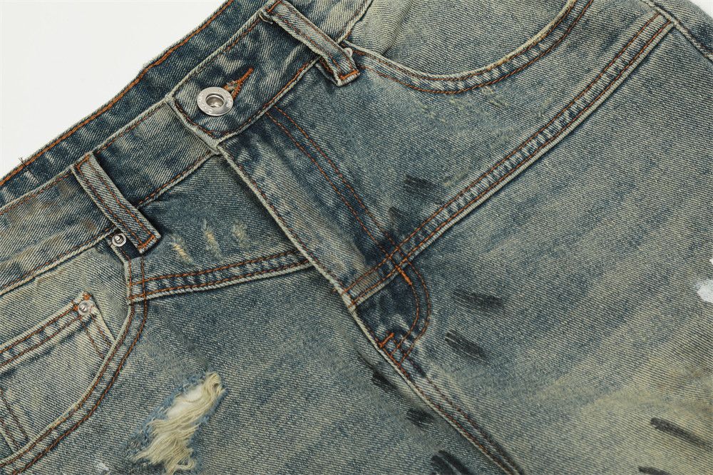 Japanese Brand × Jean Heavy punk ink-splashed design distressed jeans Size US 32 / EU 48 - 6 Thumbnail