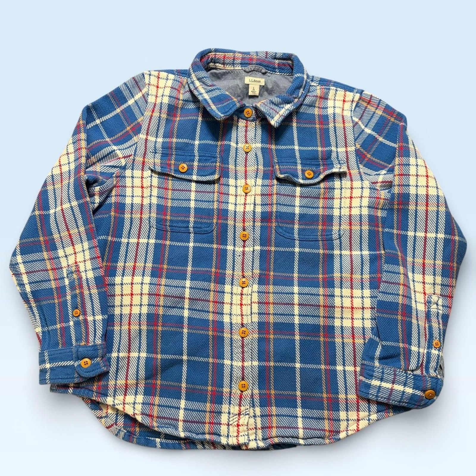 L.L. Bean L.L.Bean Shirt Womens L Flannel Lined Button Front Pockets Size L / US 10 / IT 46 - 1 Thumbnail