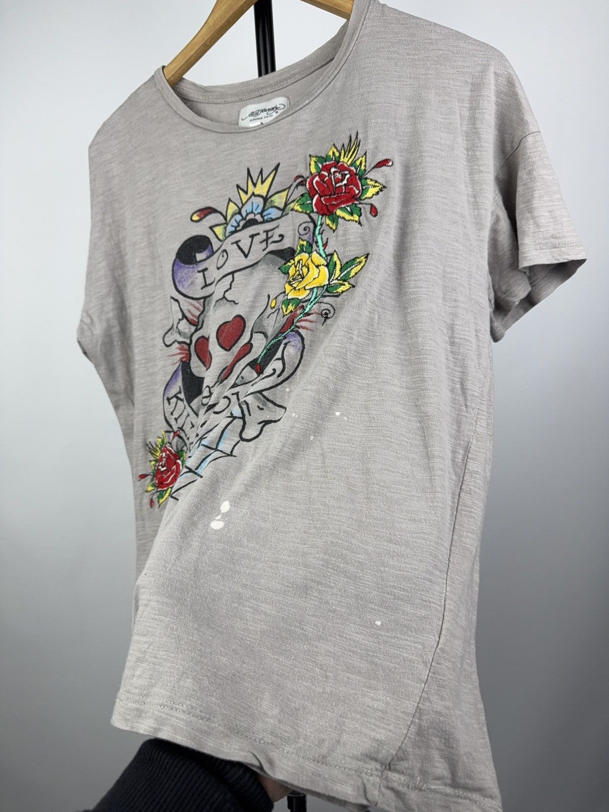 Ed Hardy Y2K 00s Ed Hardy “Love Kills Slowly” Skull Tattoo Tee XS Size XS / US 0-2 / IT 36-38 - 6 Thumbnail