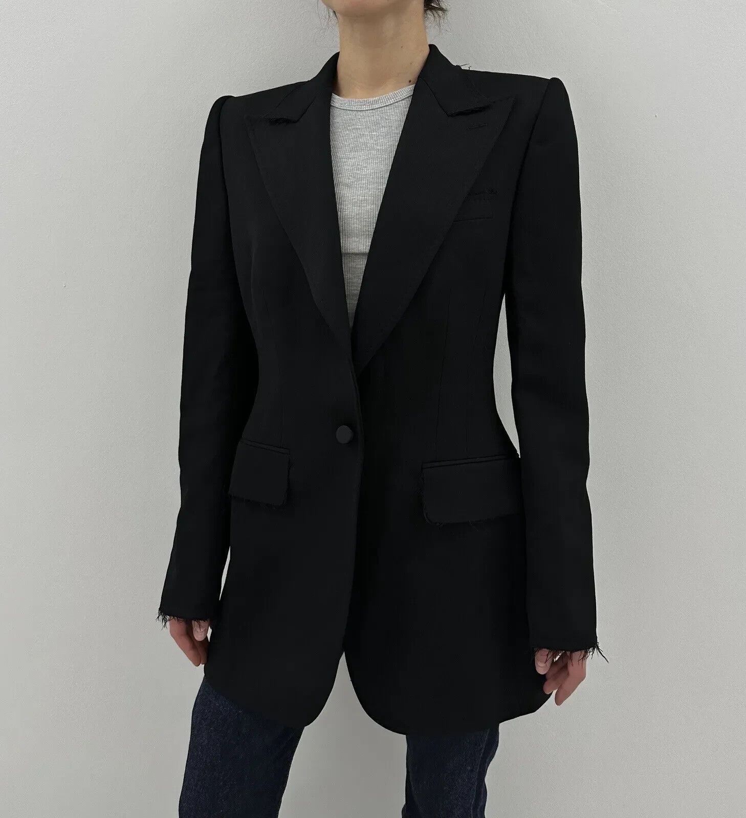 Dolce & Gabbana DDP Dolce&Gabbana Wool Blazer Tailored Fitted Womens Size M / US 6-8 / IT 42-44 - 3 Thumbnail