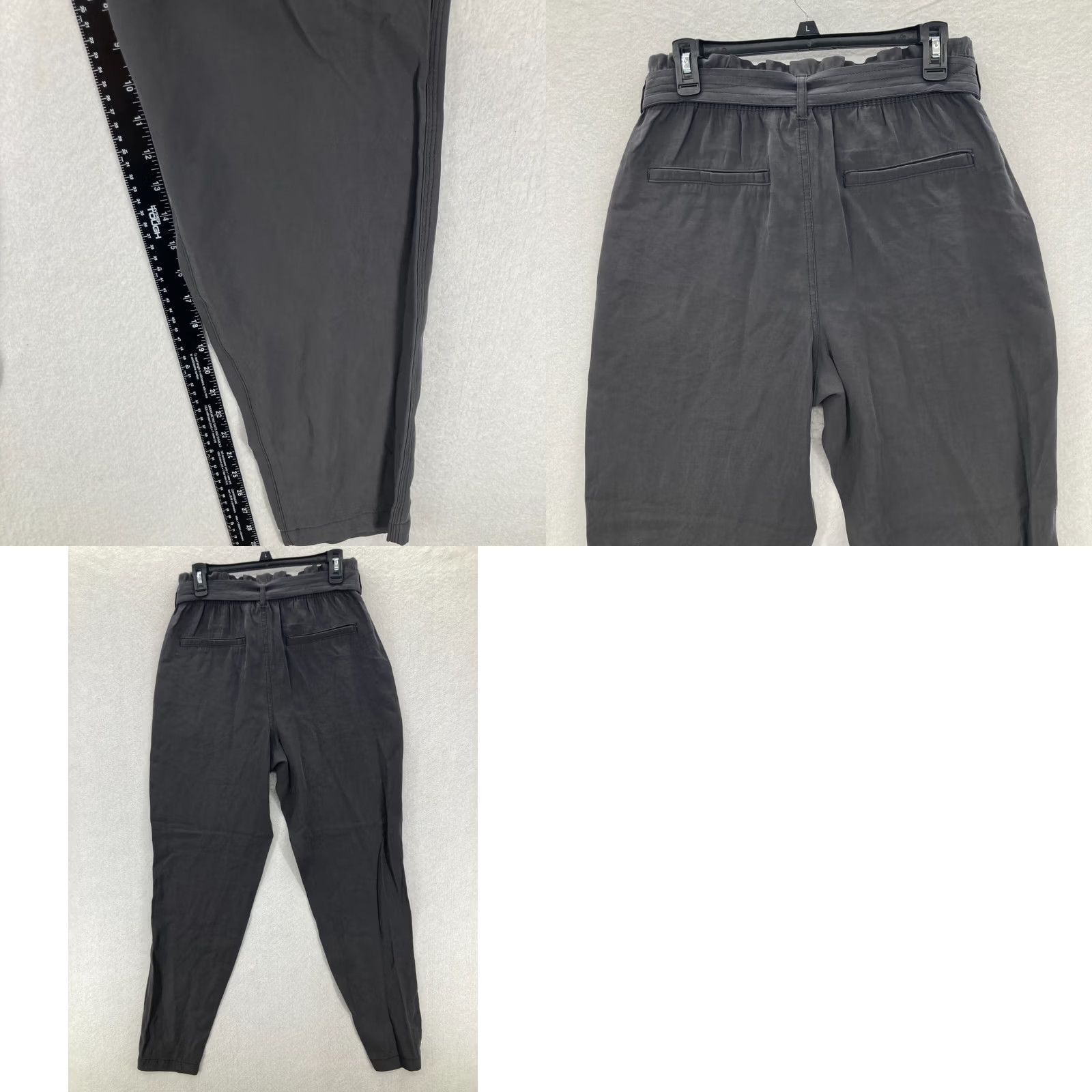Old Navy Old Navy Womens M Tall Gray Flowy Dress Pants Belted Light Weight High Rise Belted Flat Front Pockets Stretch Comfort Casual Dress Pants Men? Size 32" / US 10 / IT 46 - 8 Thumbnail