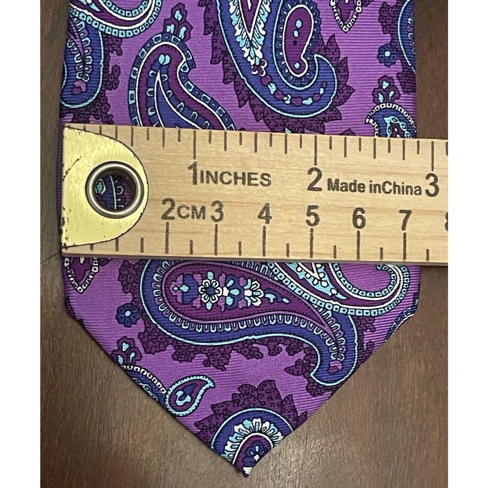 Chaps Chaps Purple Blue 100% Silk Men’s Neck Tie Made In China Size ONE SIZE - 4 Thumbnail