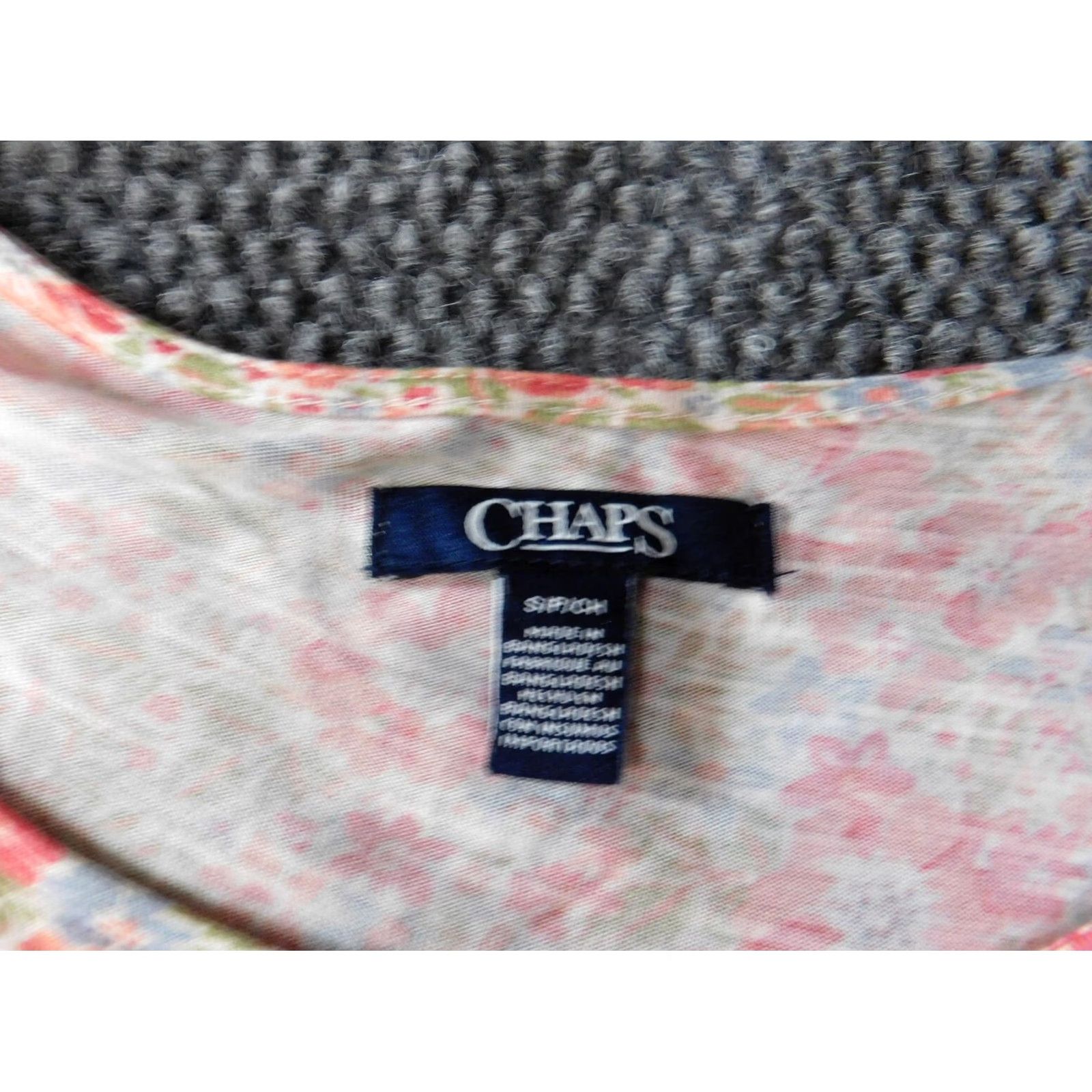 Chaps Chaps Blouse Womens S Pink Floral Knit Cotton Casual Sleeveless Crew Neck Pullover Button Regular Size S / US 4 / IT 40 - 4 Thumbnail